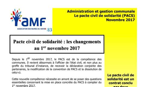 Le Pacte Civil De Solidarité Pacs Amf83