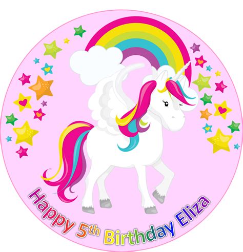 Unicorn Pink Cake Topper Edible Icing Or Wafer