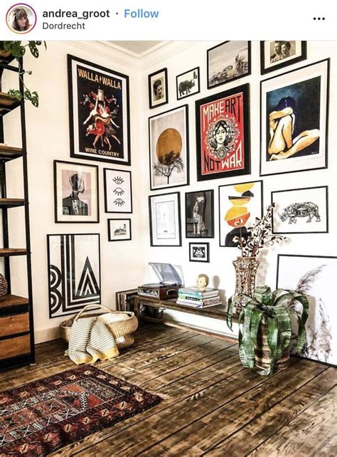 Bold Corner Gallery Wall In 2020 Eclectic Gallery Wall Gallery Wall