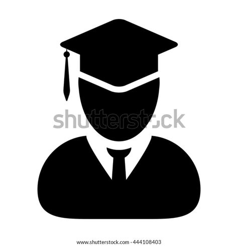 Student Icon With University Graduation Or Degree Symbol Glyph Vector