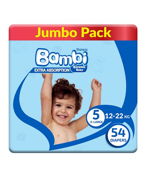 Sanita Bambi Baby Diapers Jumbo Pack Size 5 54 Pieces Online In Uae