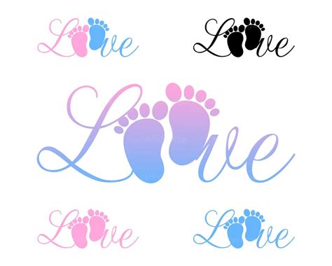 Baby Footprint Svg Baby Feet Love Cricut Cut File Baby Feet Etsy