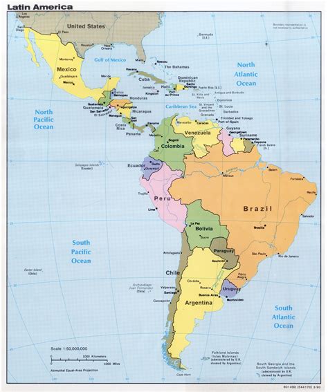 Latin America Political Map Labeled