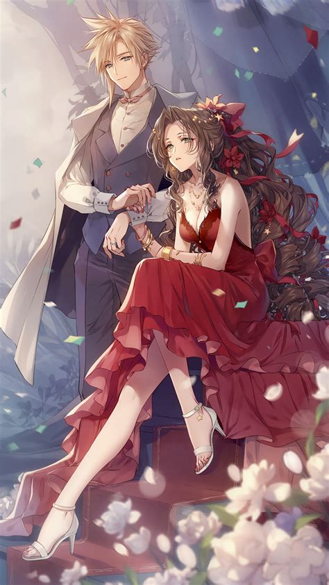Cloud And Aerith Final Fantasy Vii 2250x4000 Animewallpaper Anime Couples Manga Chica