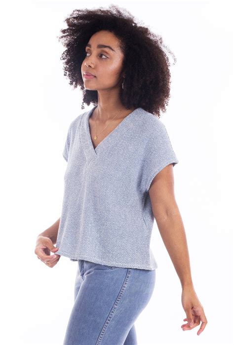 For example, if you're sewing a neckline, leave one shoulder seam open, apply the binding does anyone know if there is a tutorial that shows how to apply the twisted look neck edge binding that you see often now on a purchased. The Tabor V-Neck Sewing Pattern (Paper Pattern) | Sewing ...