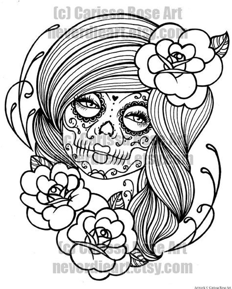 Inspiration For My Day Of The Dead Tattoo Skull Coloring Pages Sugar