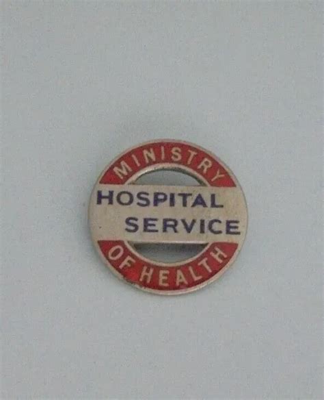 Vintage Ministry Of Health Hospital Service Enamel Pin Badge On War