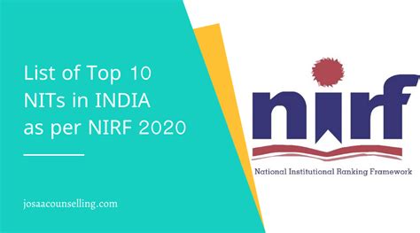 List Of Top 10 Nit Colleges In India Nirf Ranking Courses Seats