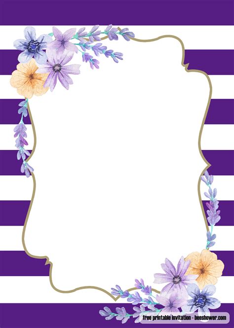 Free Lavender Purple Baby Shower Invitations Design