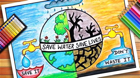 Save Water Drawing Save Water Save Life World Water Day Art Lessons