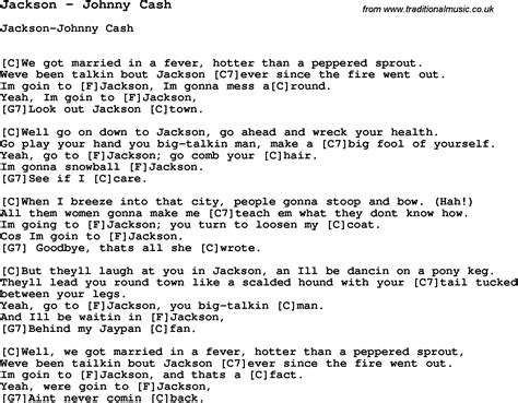 Song Jackson By Johnny Cash Song Lyric For Vocal Performance Plus