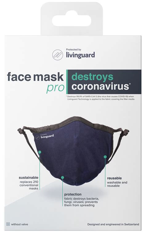 Cotton Reusable Livinguard Pro Face Mask Number Of Layers 3