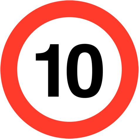 Traffic Signs Maximum Speed 10 Mph Seton