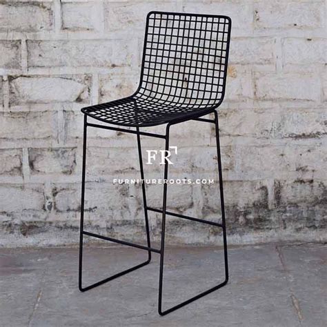 Metal Mesh Long Bar Chair | Metal bar stools, Bar stools, Bar height chairs