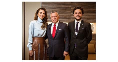 La Reine Rania De Jordanie Avec Son Mari Le Roi Abdullah Ii Et Leur Fils Aîné Le Prince Héritier