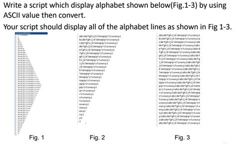 Write A Script Which Display Alphabet Shown