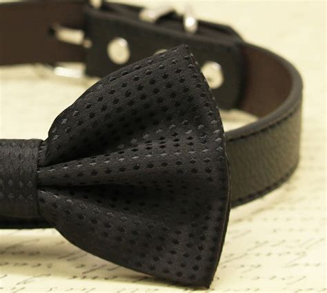Black Wedding Dog Collar Dog Bow Tie Black Dog Bow Tie With Etsy