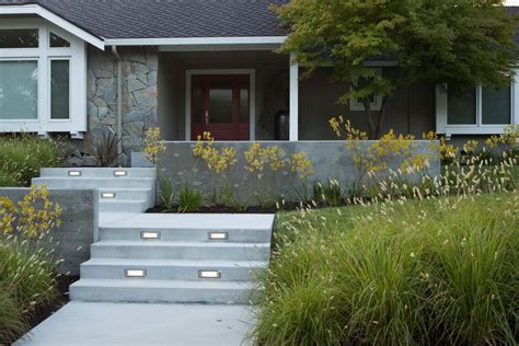 29 Modern Concrete Front Steps Design Ideas For A Nice Welcoming Walkway