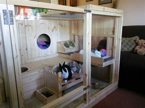 Wooden Indoor Rabbit Cage With A See Through Glass Front This Would Be