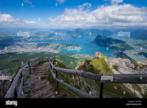 Lake Lucerne From The Pilatus Hiking Trail Stock Photo Alamy