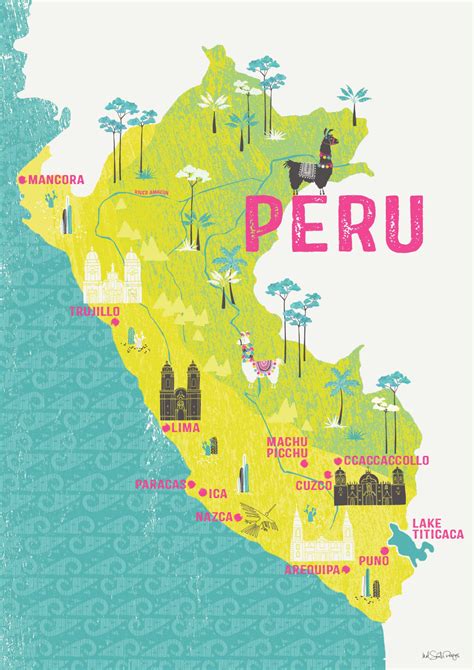 Cuzco Arequipa Arte Del Perú Arte En Lienzo Peru Mapa Mancora Peru