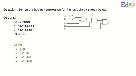 Derive The Boolean Expression For The Logic Circuit Given Youtube