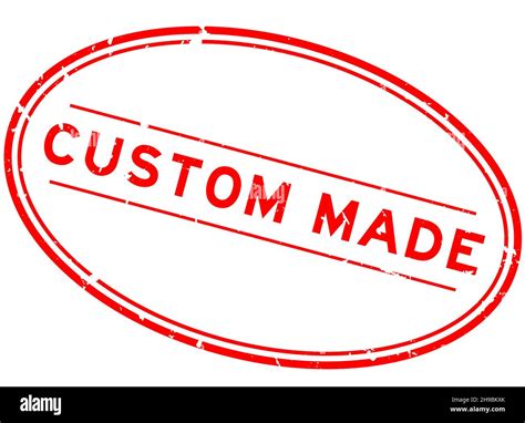 Grunge Red Custom Made Word Oval Rubber Seal Stamp On White Background