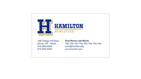 Athletics Stationery Hamilton College