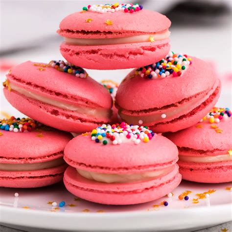 Pink Macarons With White Chocolate Ganache Food Folks And Fun