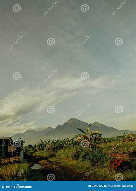 View of Mount Penanggungan with Clear Sky Stock Photo - Image of