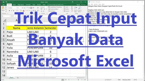 We would like to show you a description here but the site won't allow us. Cara Cepat & Mudah Input Banyak Data Pada Microsoft Excel ...