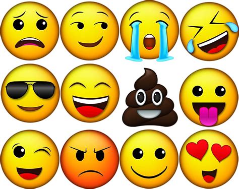 Emoji Icons Wall Decal Pack Of 12 44in X 44in Reusable Reapply