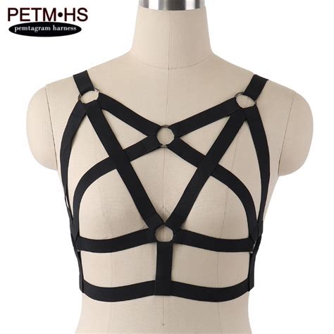 Womens Sexy Goth Body Cage Harness Bondage Lingerie Elastic Hollow Out Bra Strappy Tops Fetish