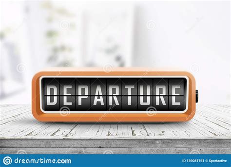 Departure Sign In A Retro Alarm Clock Stock Image Image Of Clock