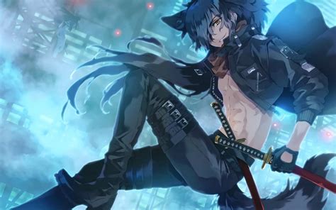 Anime anime girls short hair blue hair rifles suits science. Anime Boys With Sword Wallpapers - Wallpaper Cave