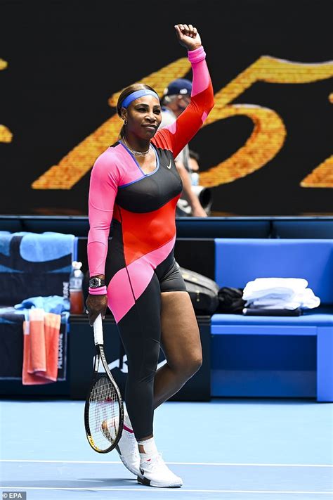 Serena Williams Turns Heads With Unique One Legged Catsuit During First Win At The Australian