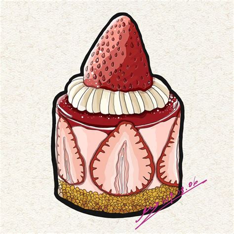 Dessert Drawing Strawberry Cake Ipadpro Adobedraw Ekodraw 190306
