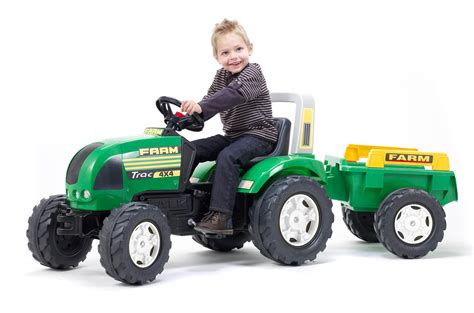 Zielony Traktor Dla Dzieci Na Pedały Z Przyczepą Farm Trac 982b Rik