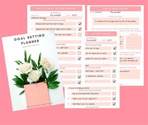 Goal Setting Planner Personal Goal Setting Personal Goals Setting