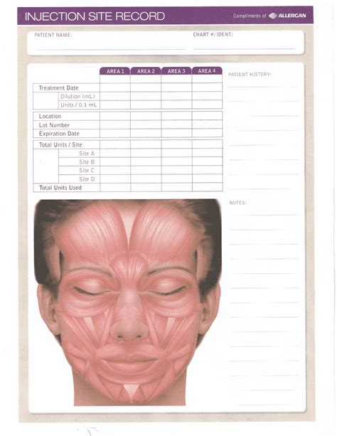 Botox Treatment Record Form Printable Blank Pdf Online