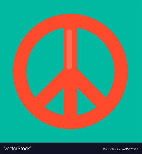 Peace Sign In Red Color Isolated On Green Vector Image