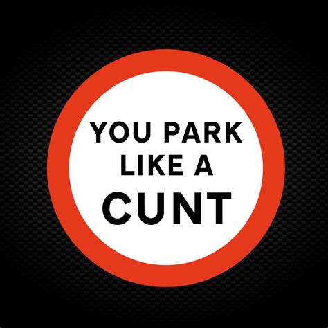 You Park Like A Cunt Vinyl Sticker Rude Decals Slightly Disturbed