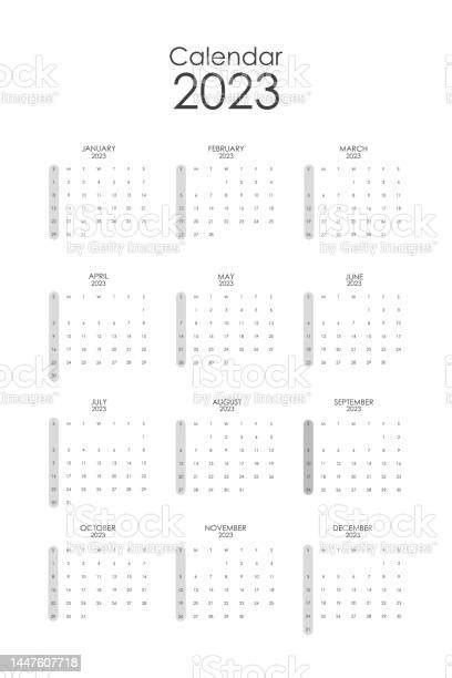 Ilustración De Calendario 2023 La Semana Comienza El Domingo Vector Y