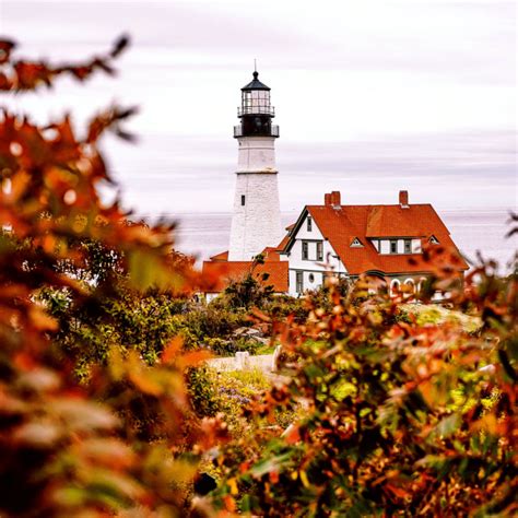 Lighthouse In Portland Maine Fall Colors Travel Off Path