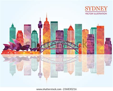 Sydney City Skyline Detailed Silhouette Vector Stock Vector Royalty