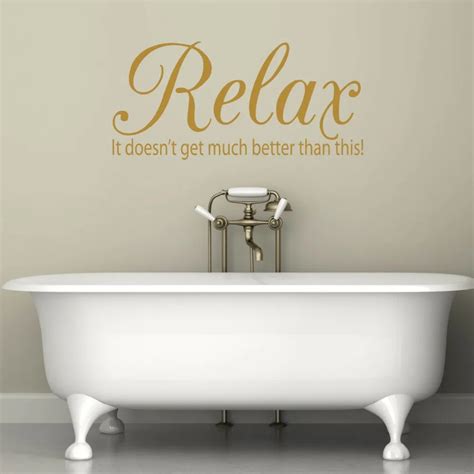 Bathroom Quote Wall Decal Quotes Relax Houseware Home Interior Decor