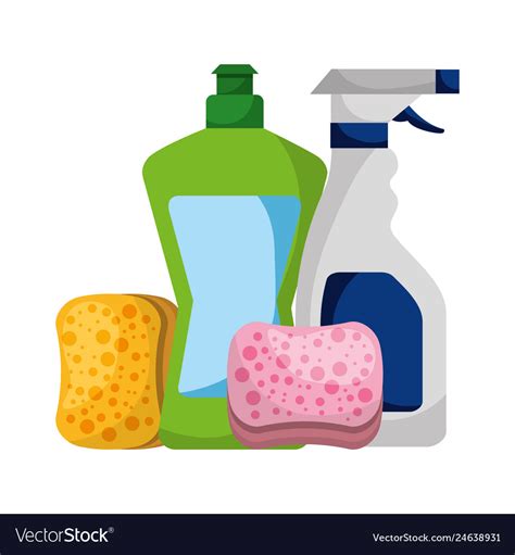 Cleaning Products And Supplies Royalty Free Vector Image