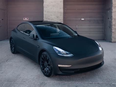 Tesla Model 3 Matte Black Wrap Mile High Customs