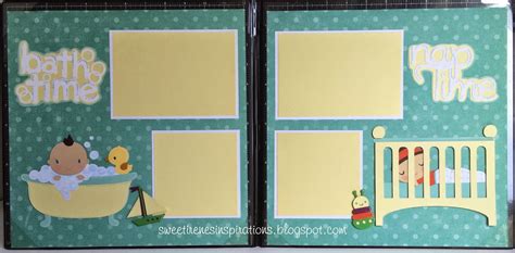 I also love her doodled stitches and ribbon so that was added on to my page too! Sweet Irene's Inspirations: Baby Boy Scrapbook Pages Bath ...