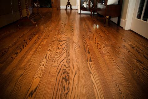 Solid Red Oak Flooring Stained Spice Brown Traditional Living Room